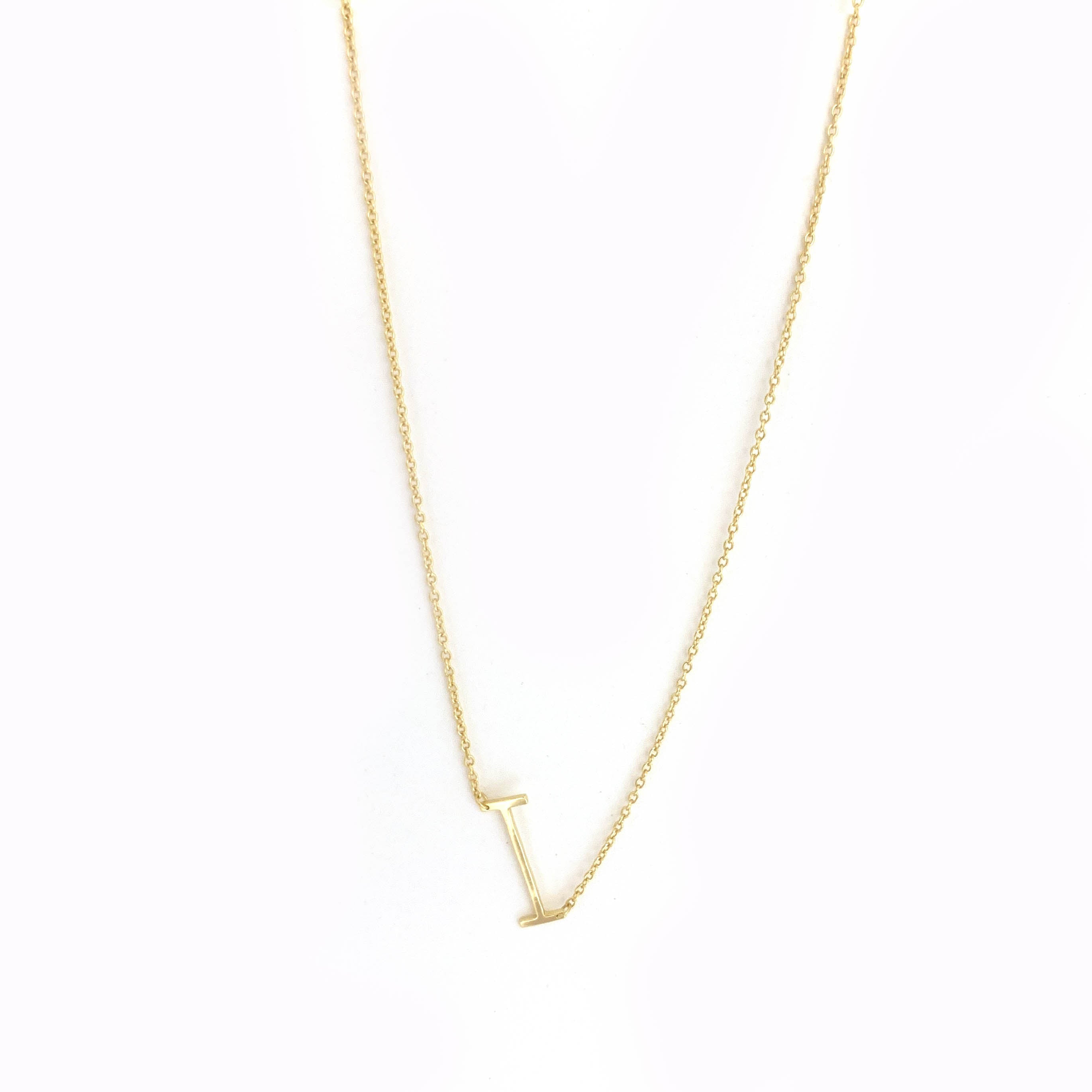 sterling/gold plated small initial necklace