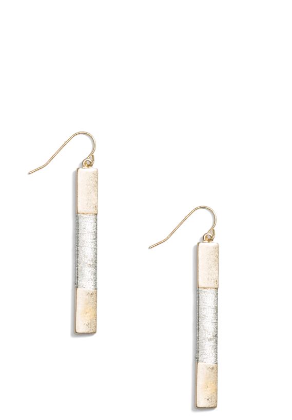 threaded bar earring