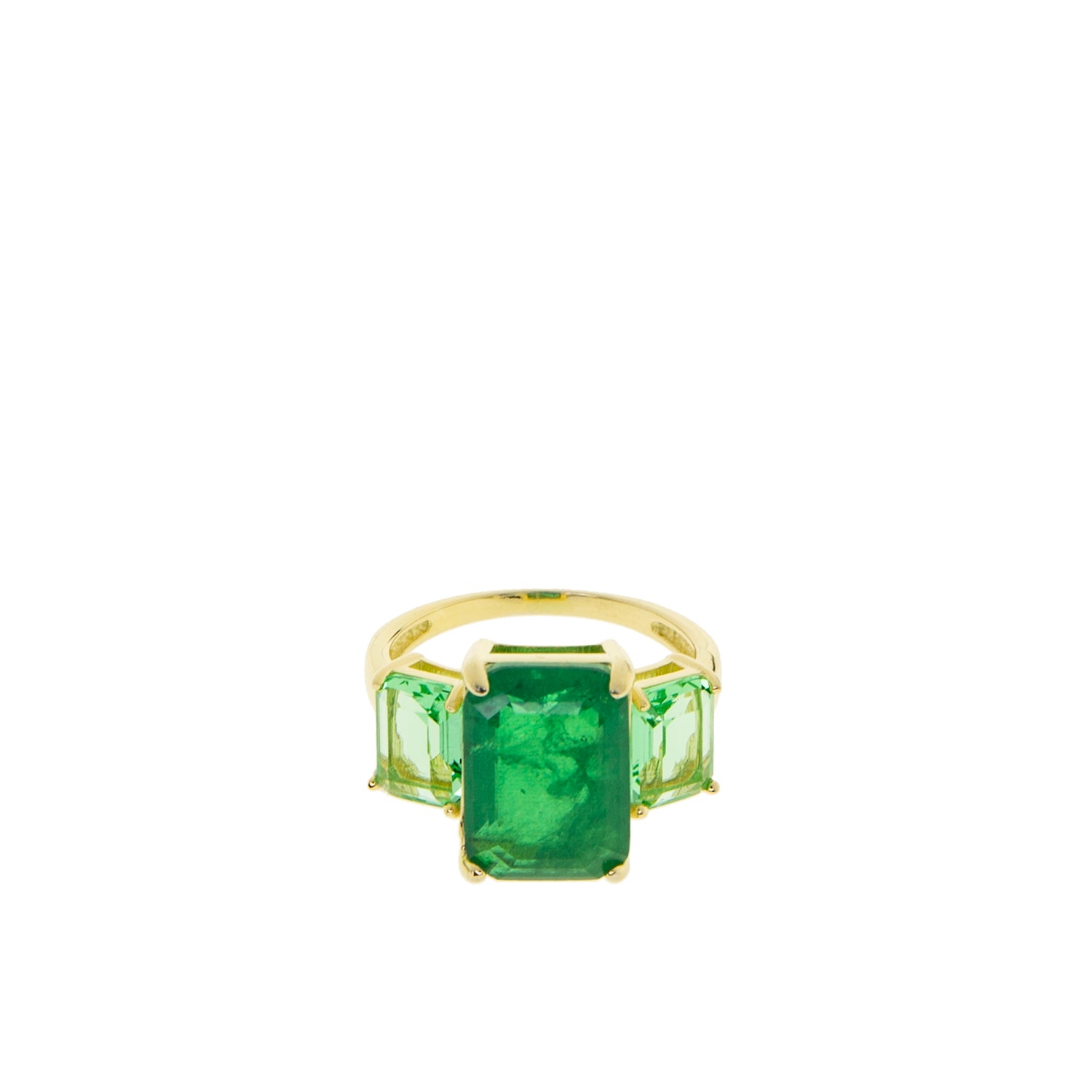 gold plated 3 stone statement ring