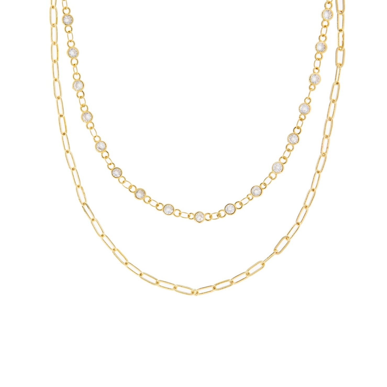 layered link chain necklace