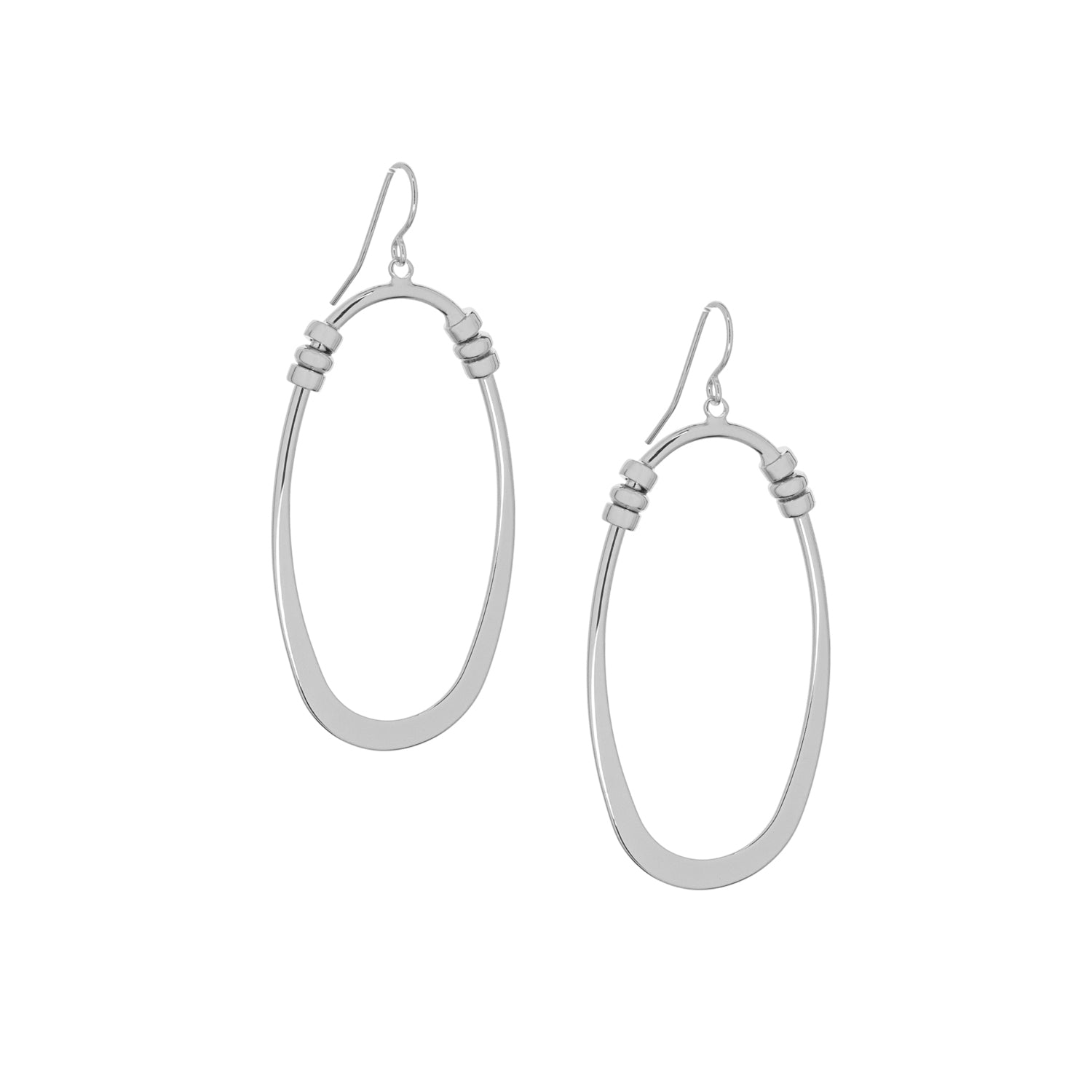 small oval drop earring with spacers