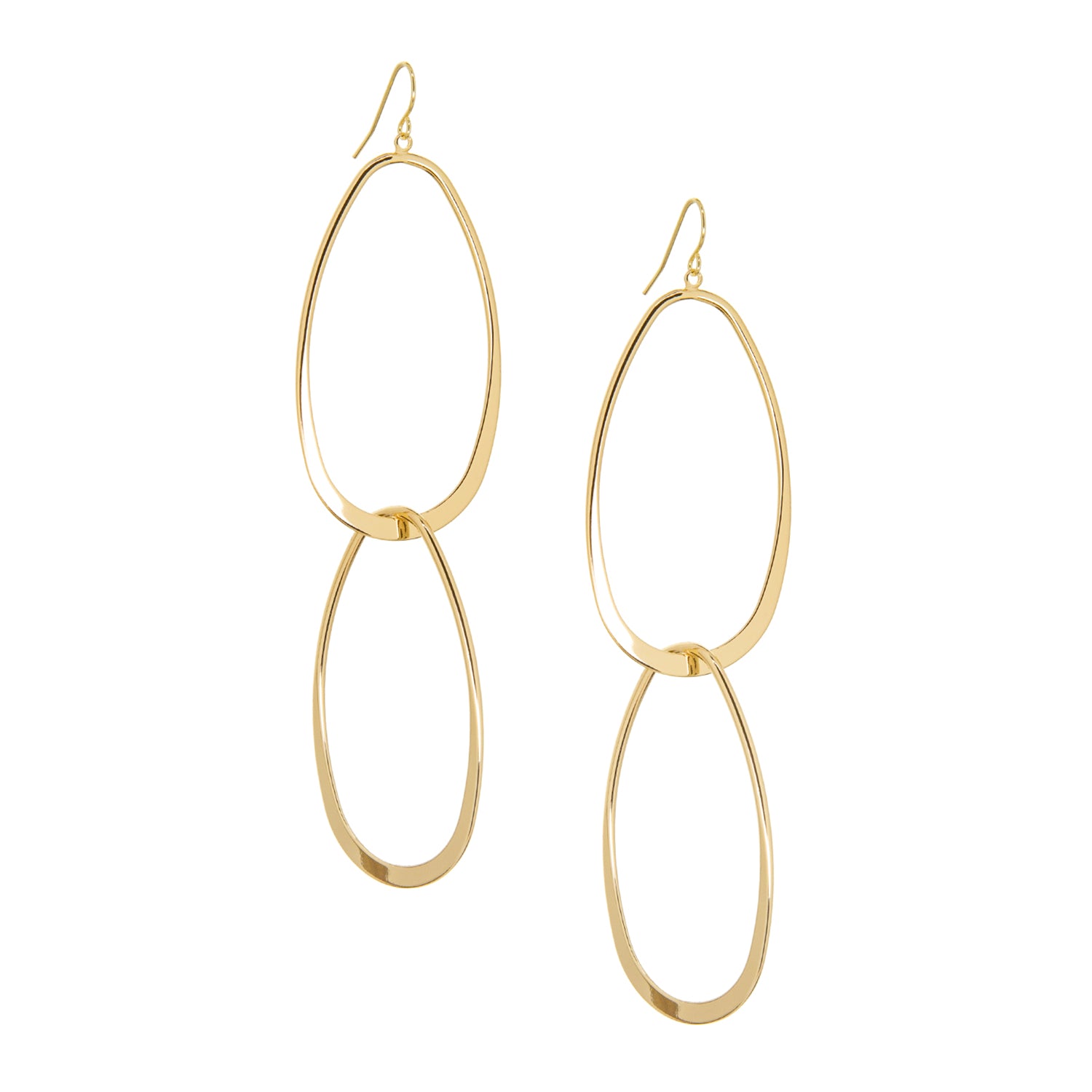 9ct Yellow Gold Drop Fish Hook Earrings