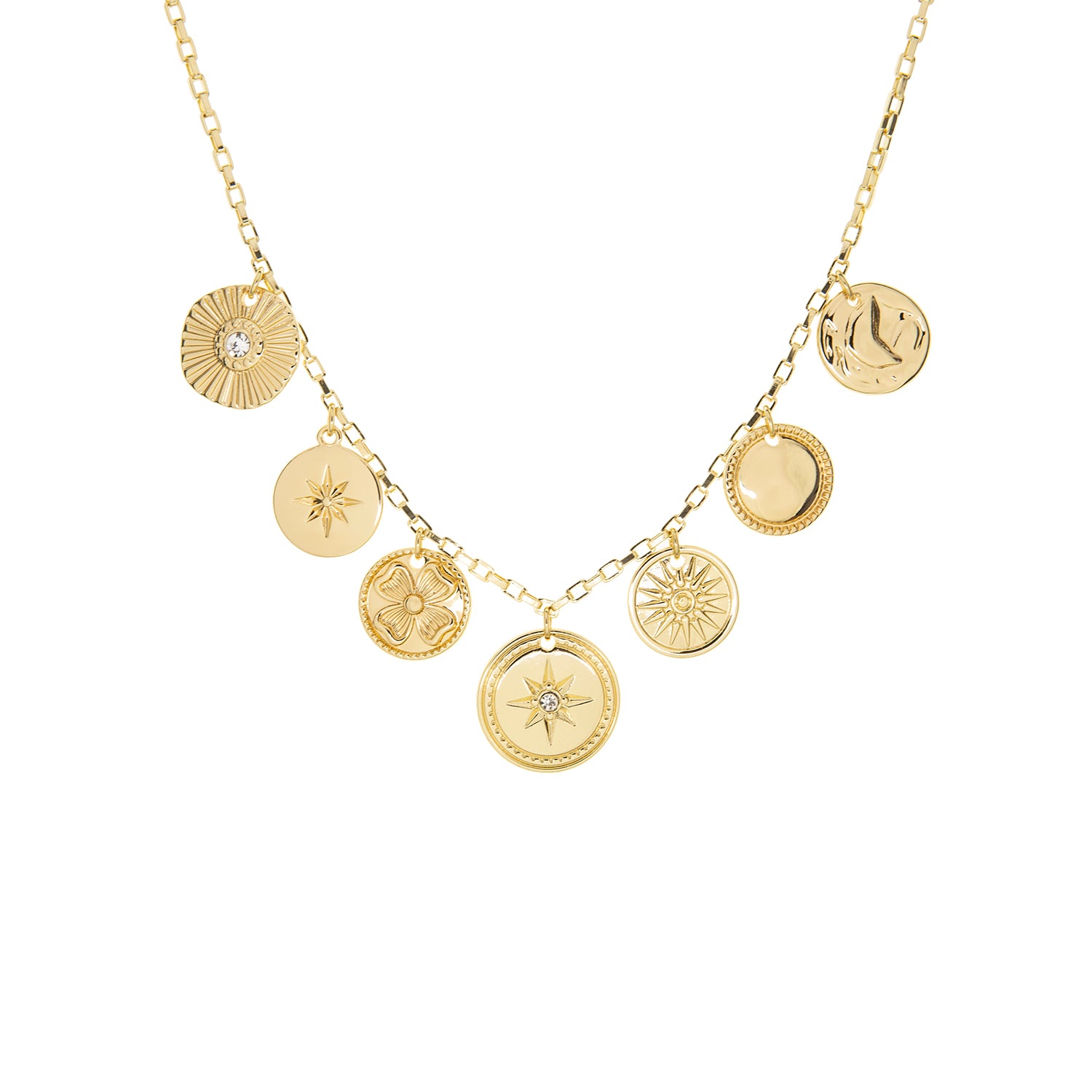 multi-coin charm necklace