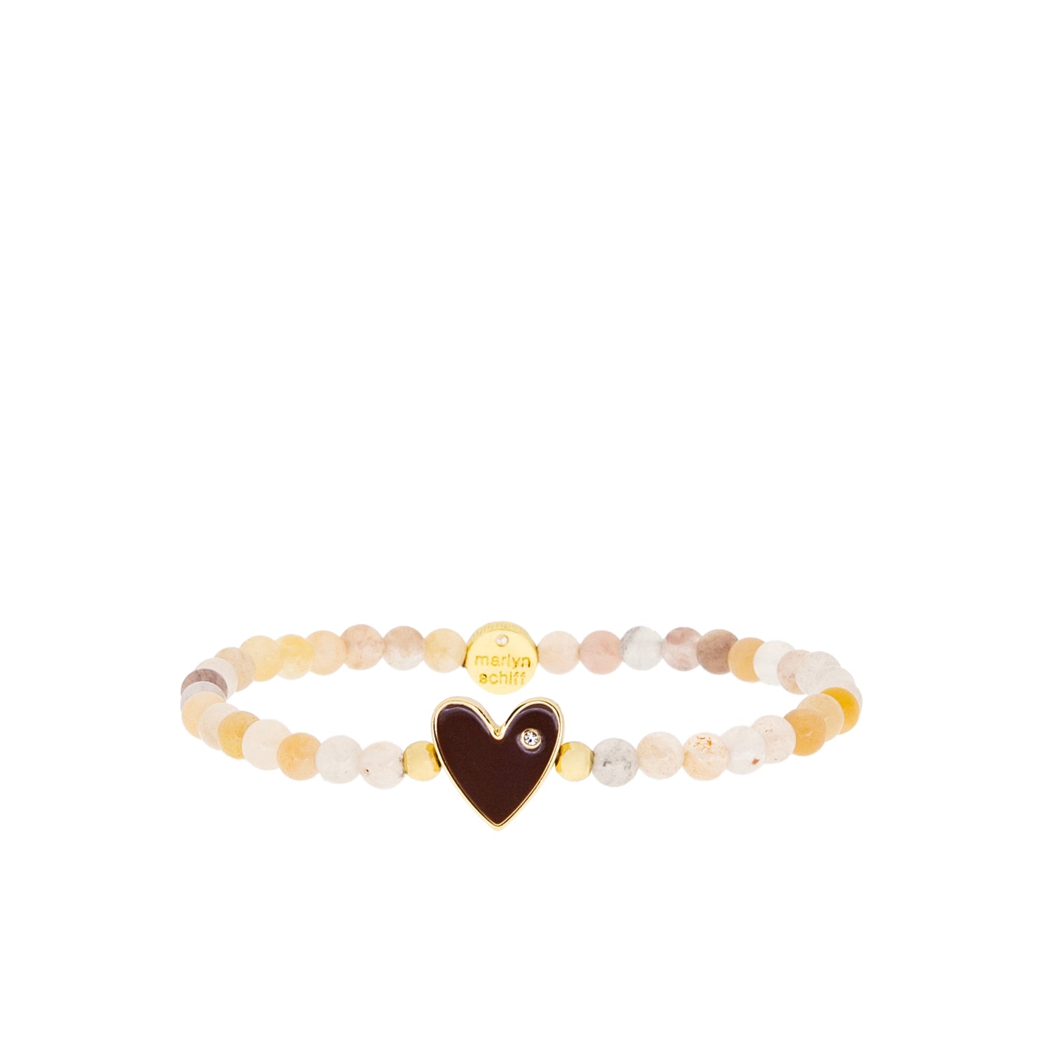 semi precious stone bracelet with heart