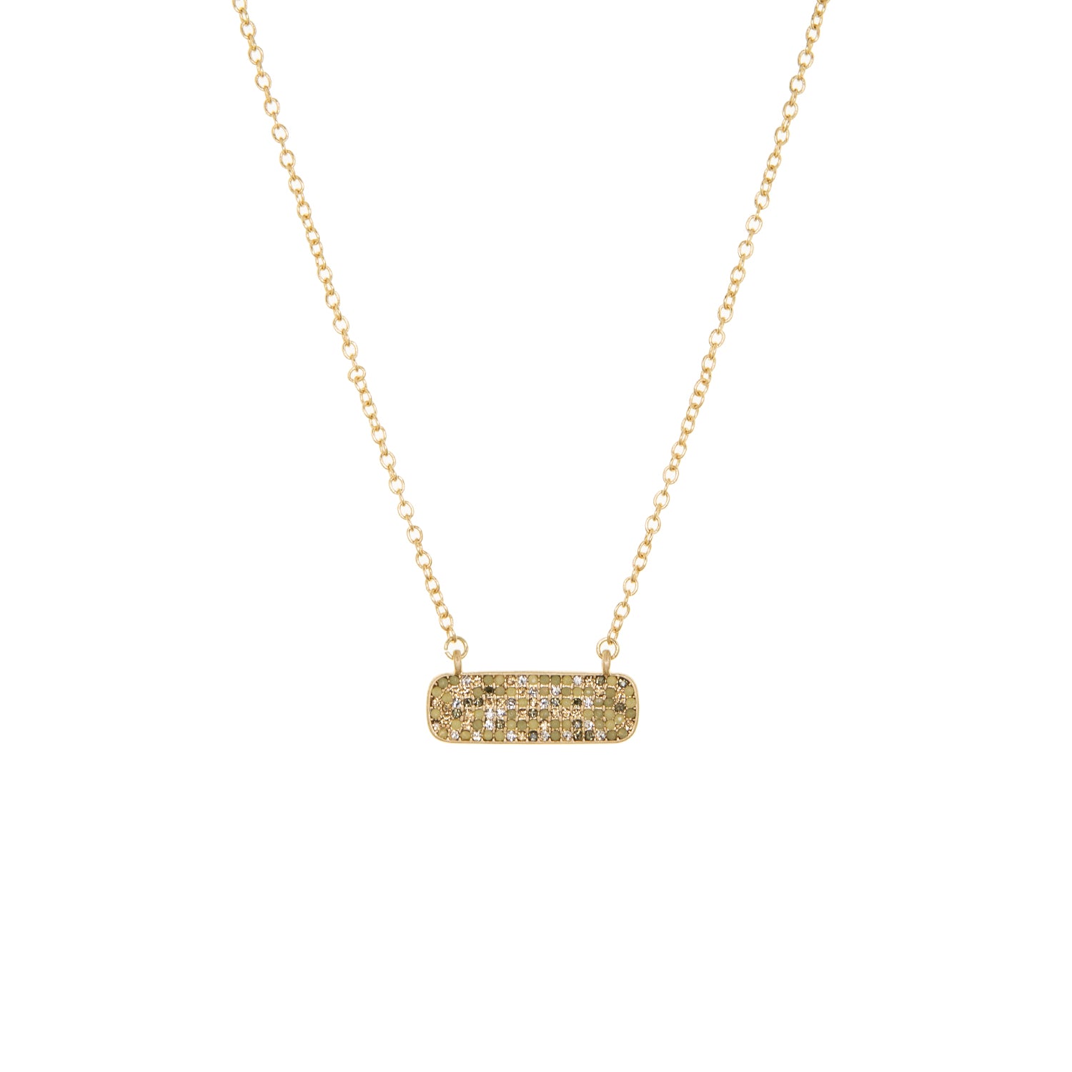 crystal rectangle chain necklace