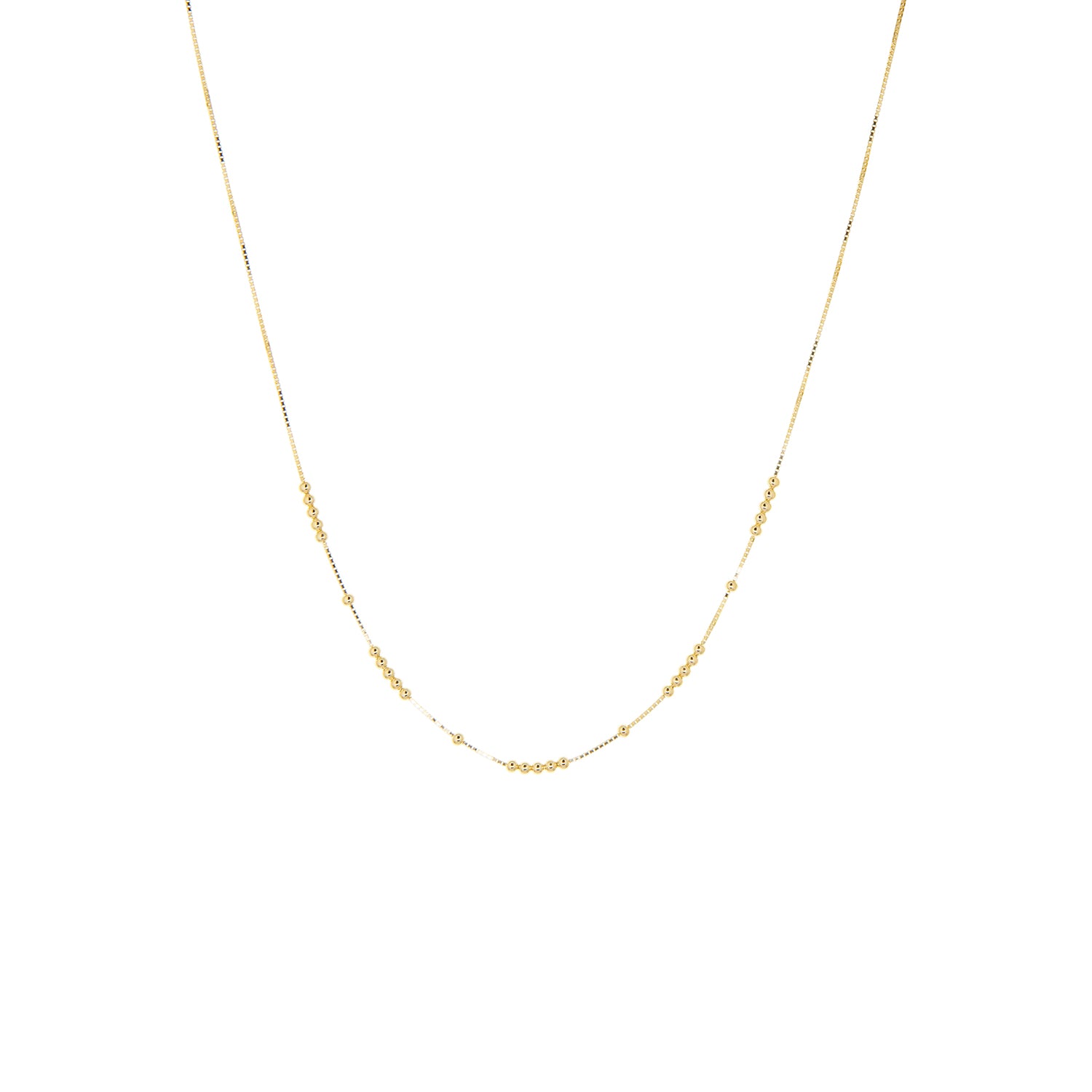 gold plated delicate beaded necklace
