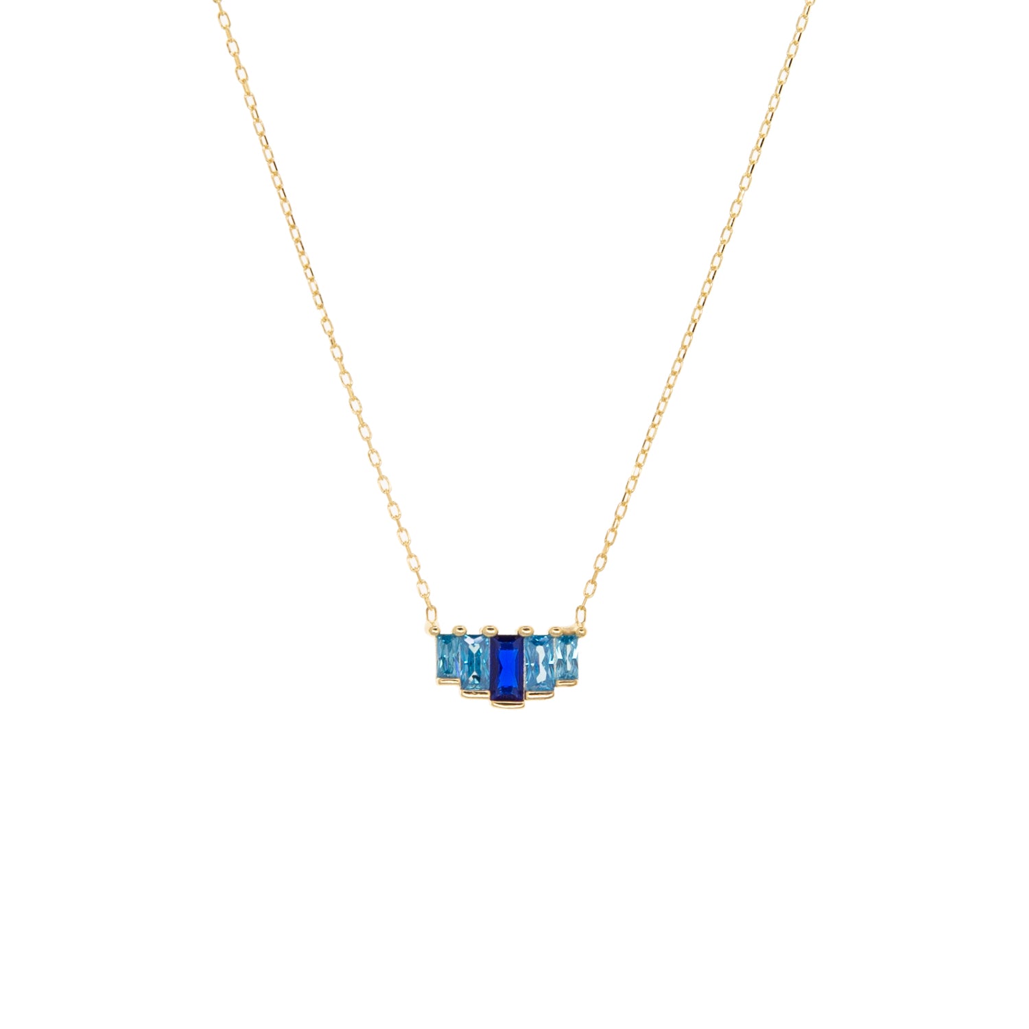 rectangle cz cluster necklace