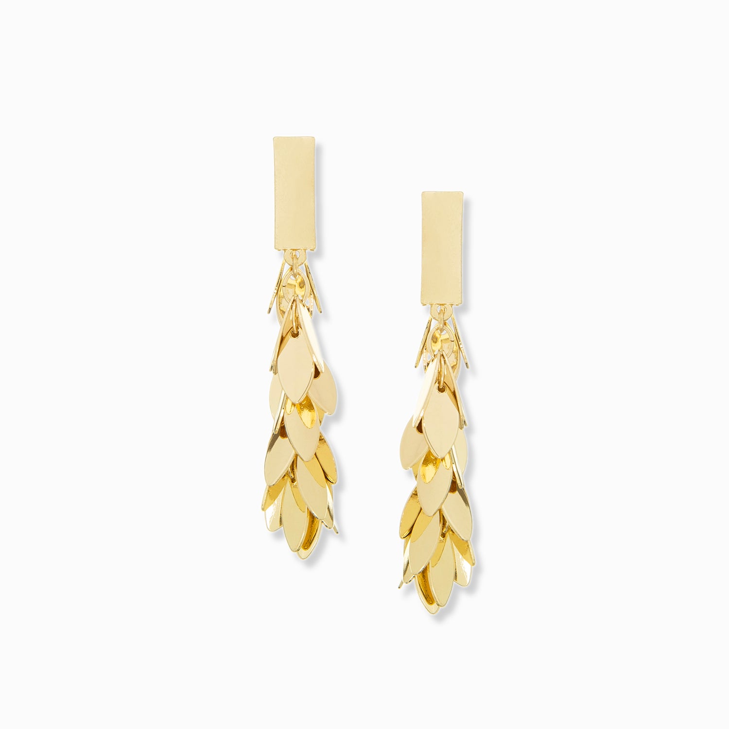 layered leaf chain front back earring – Marlyn Schiff, LLC