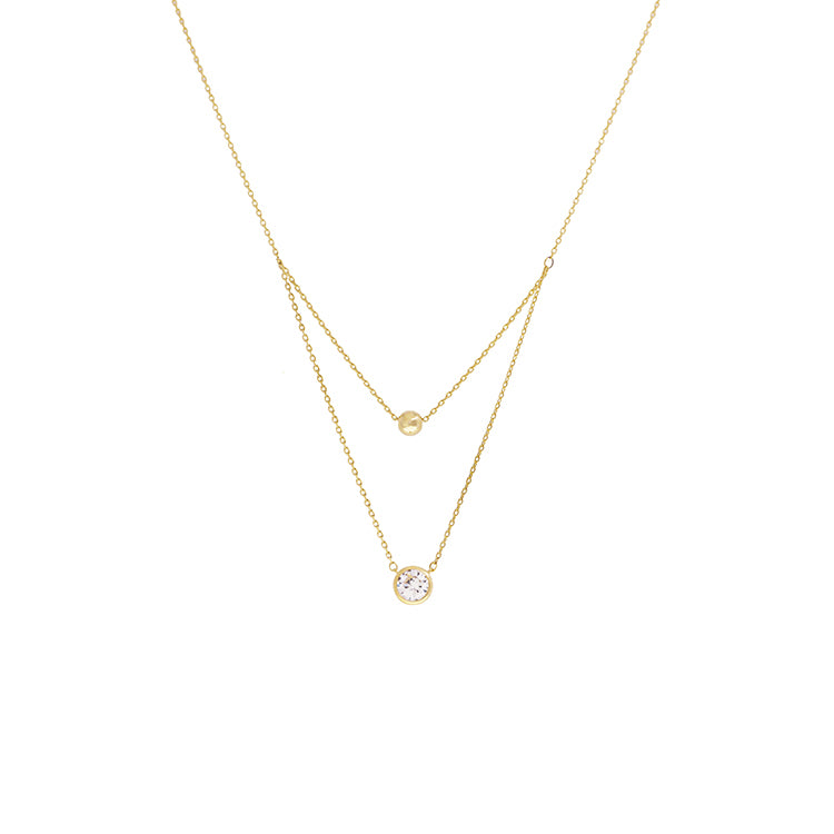 Split Oval Link & Double Thin Chain Necklace of Ofina