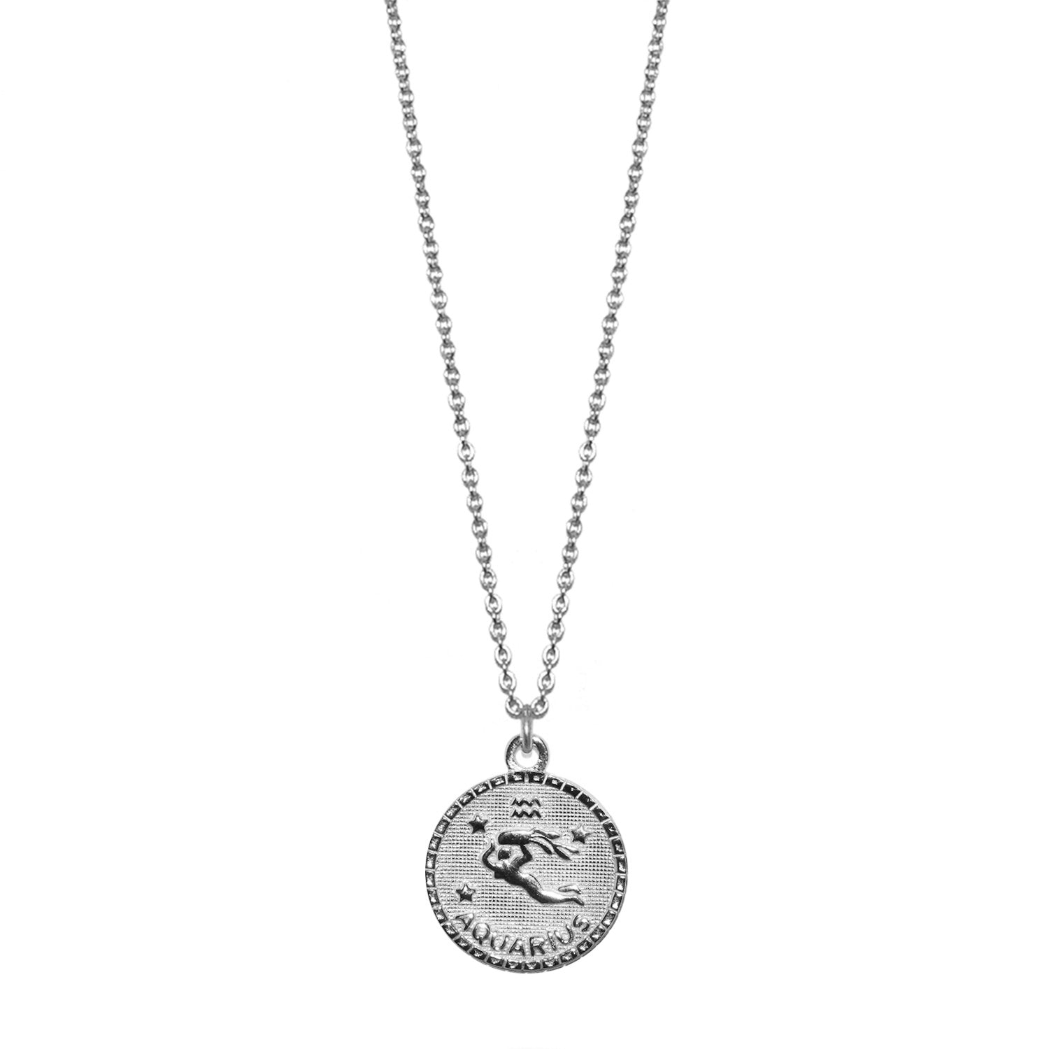 sterling aquarius zodiac necklace