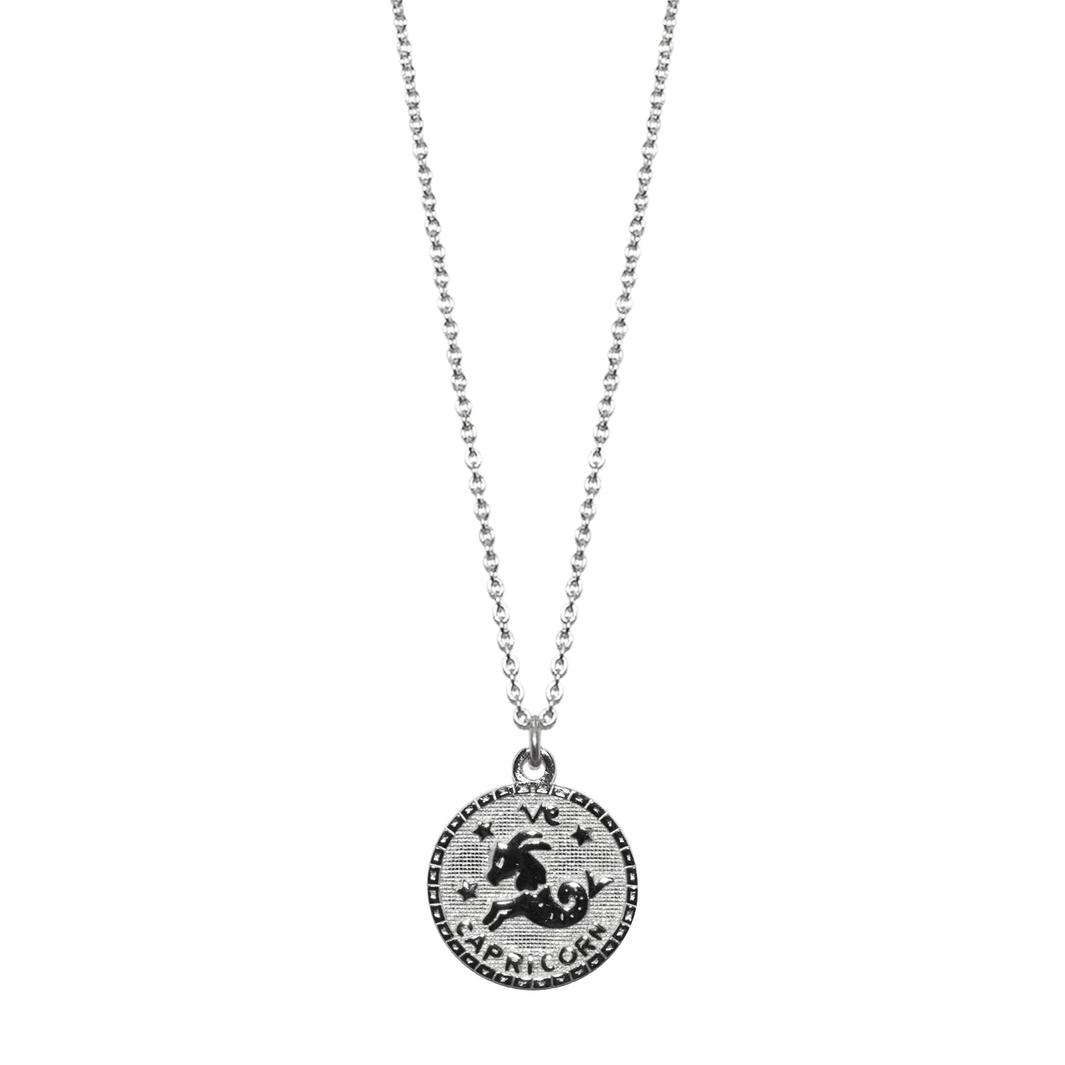 sterling capricorn zodiac necklace
