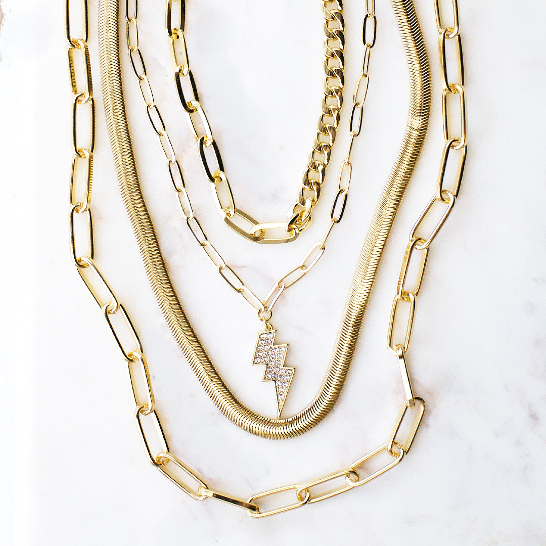 oval link & cuban chain choker necklace