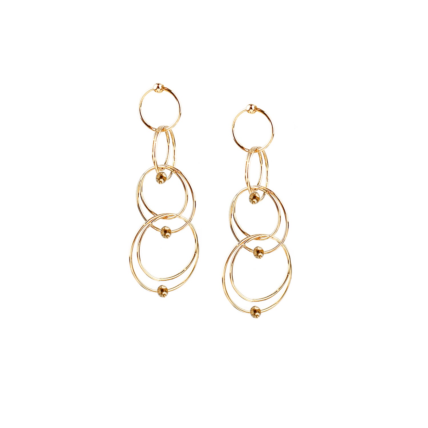 multi circle bead drop earring Marlyn Schiff LLC