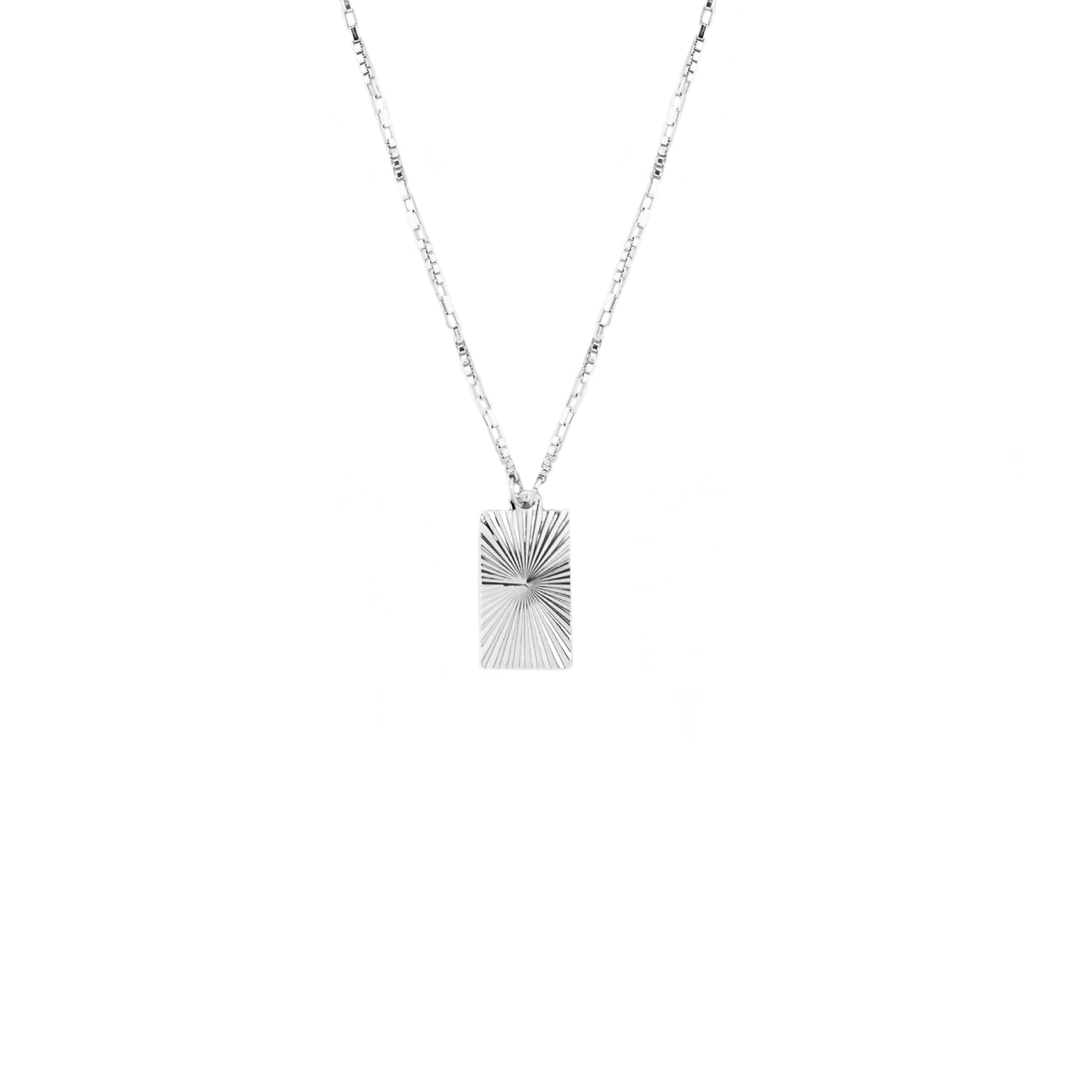 etched rectangle necklace