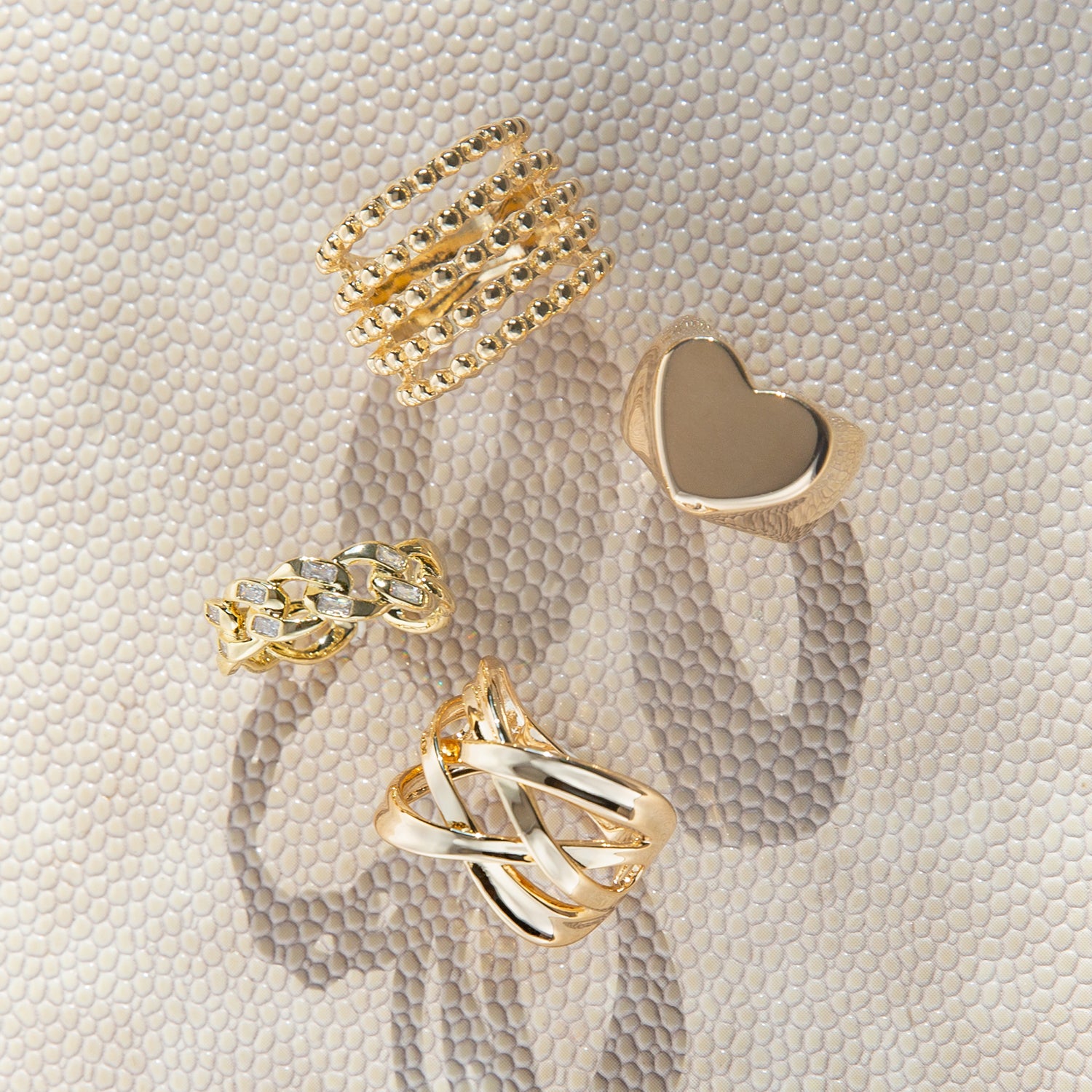 gold plated heart signet ring