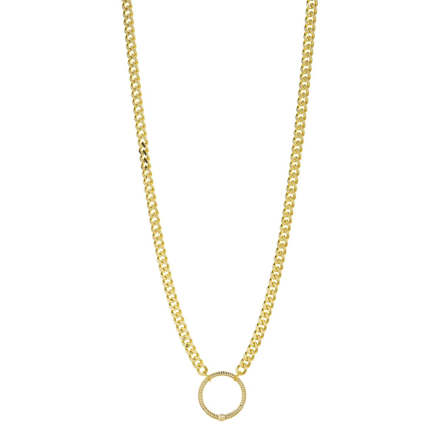 brass hinge-circle pendant necklace