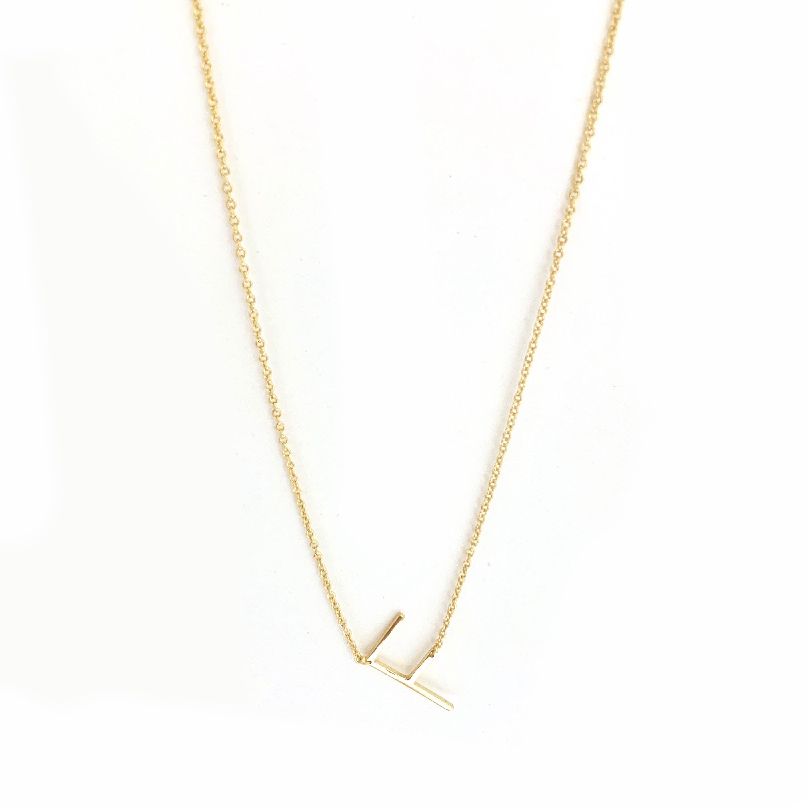 sterling/gold plated small initial necklace