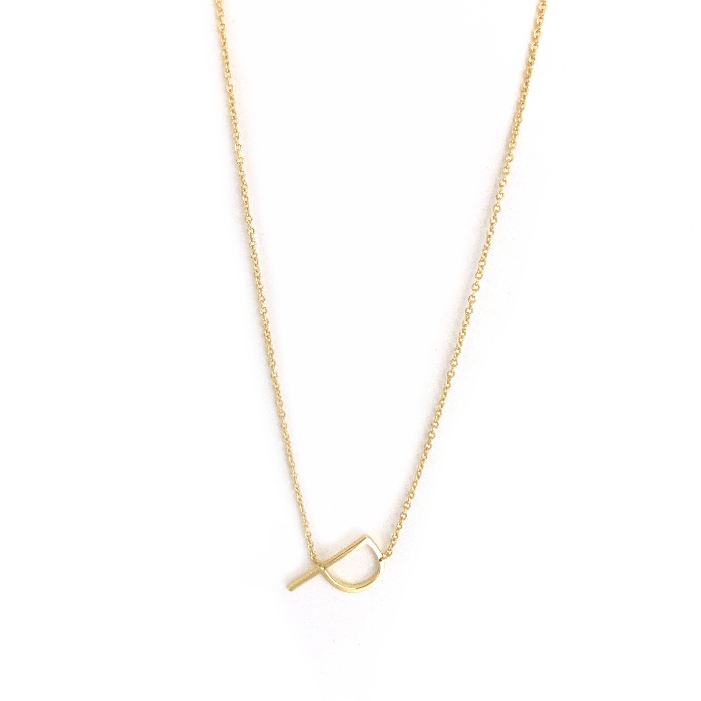 sterling/gold plated small initial necklace