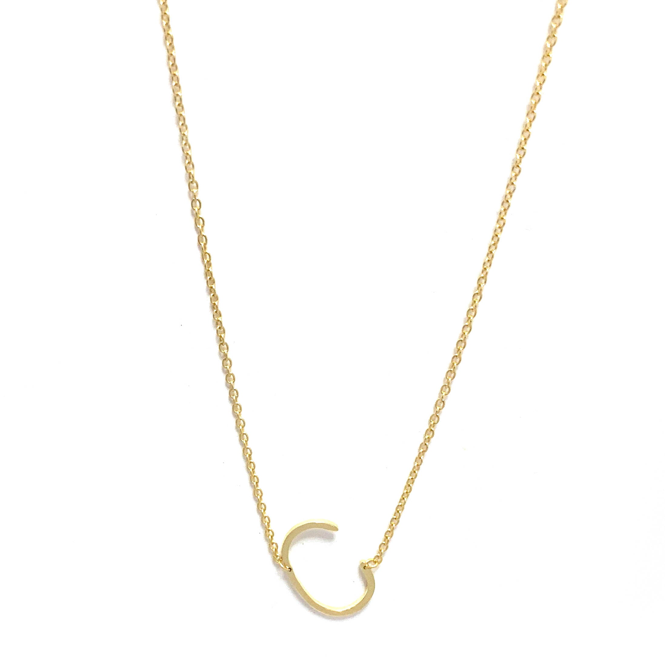 sterling/gold plated small initial necklace