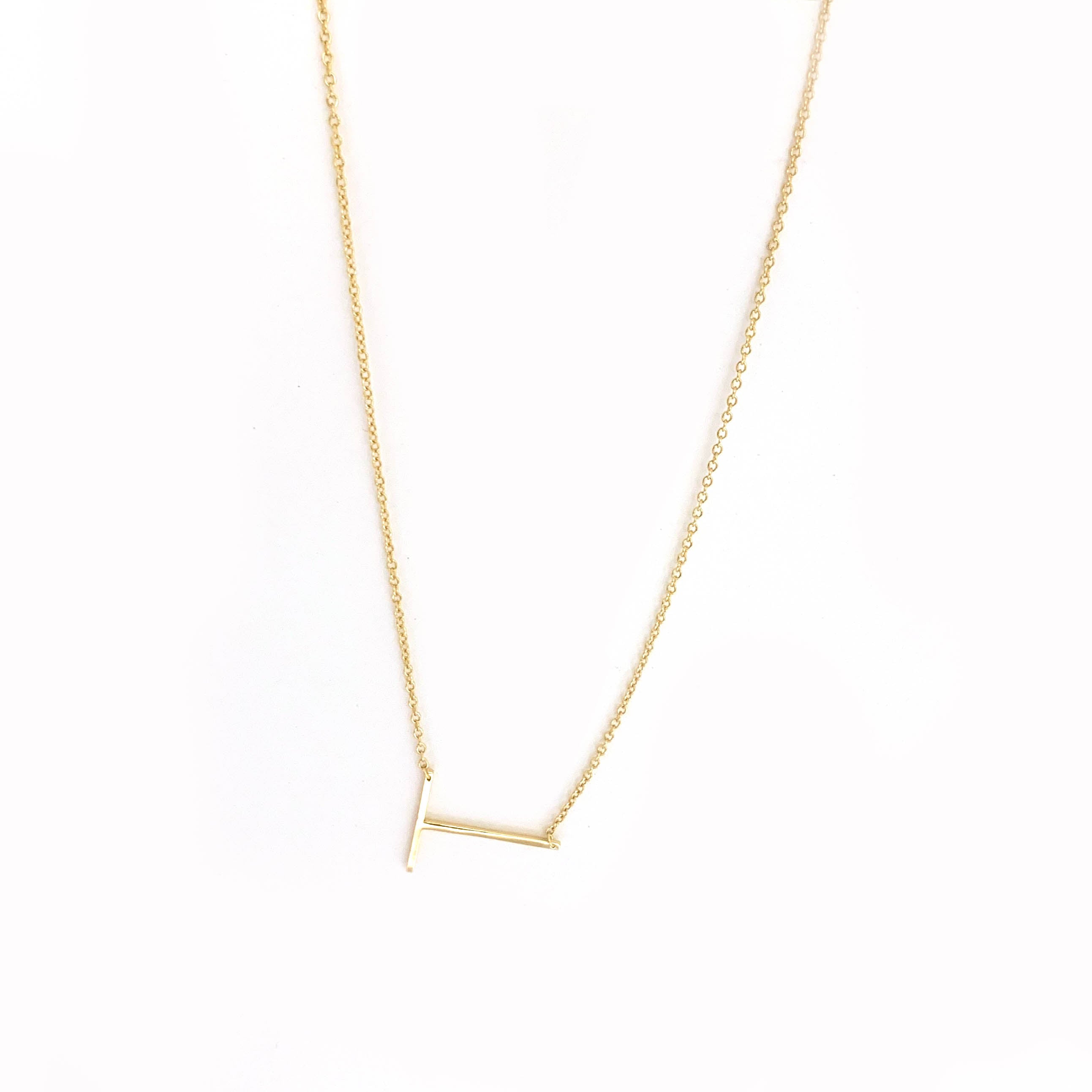 sterling/gold plated small initial necklace