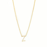 Sterling/Gold Plated Small Initial Necklace