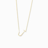 Sterling/Gold Plated Small Initial Necklace