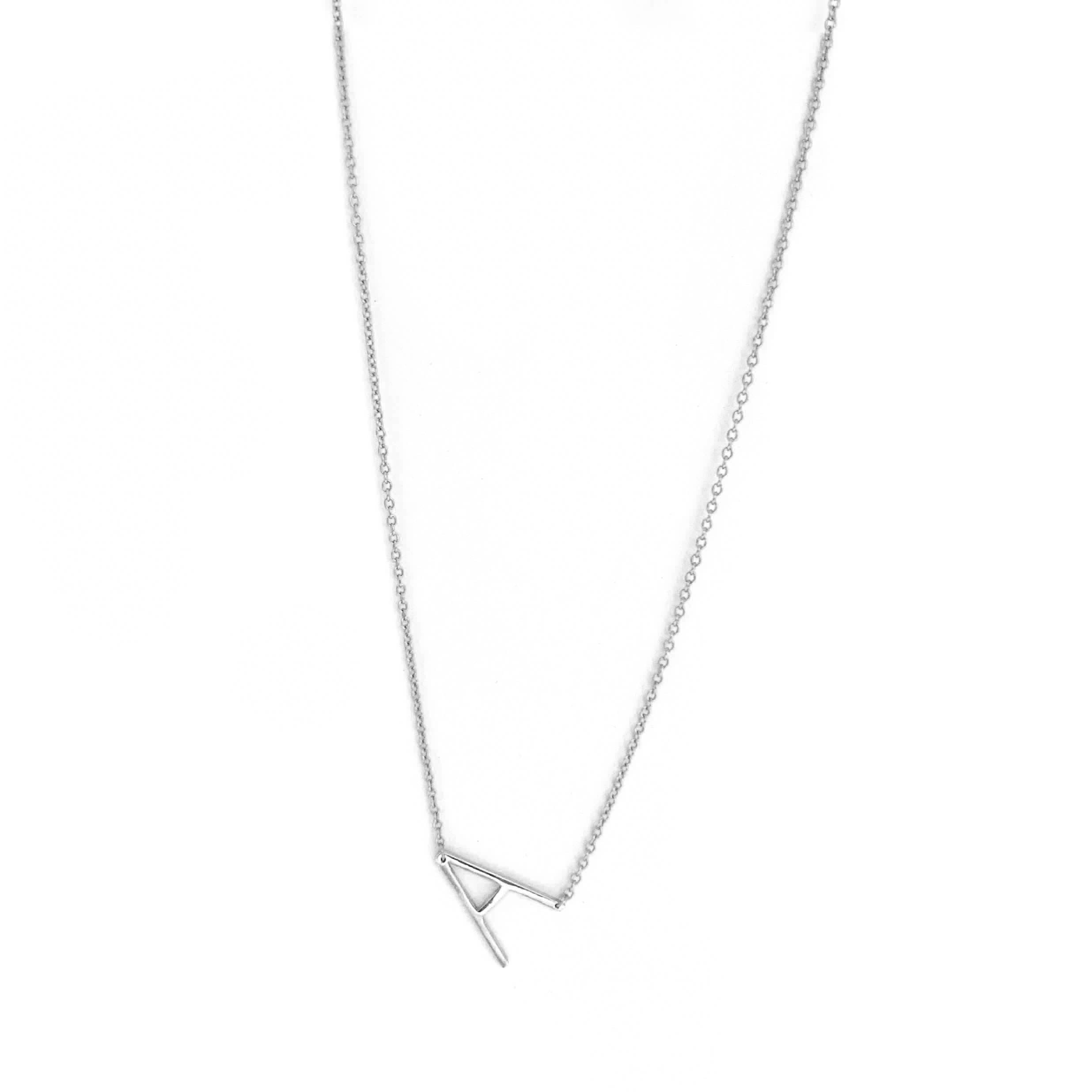 Sterling/Gold Plated Small Initial Necklace