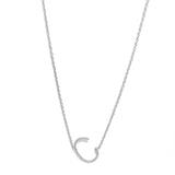 Sterling/Gold Plated Small Initial Necklace