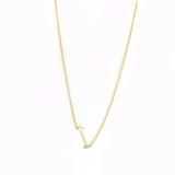 Sterling/Gold Plated Small Initial Necklace