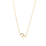 Sterling/Gold Plated Small Initial Necklace