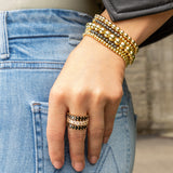Gold Plated Adjustable Oval Pavé Ring