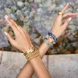 Angled Flat Face Cuff with Crystals