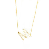 Sterling/Gold Plated Large Initial Necklace
