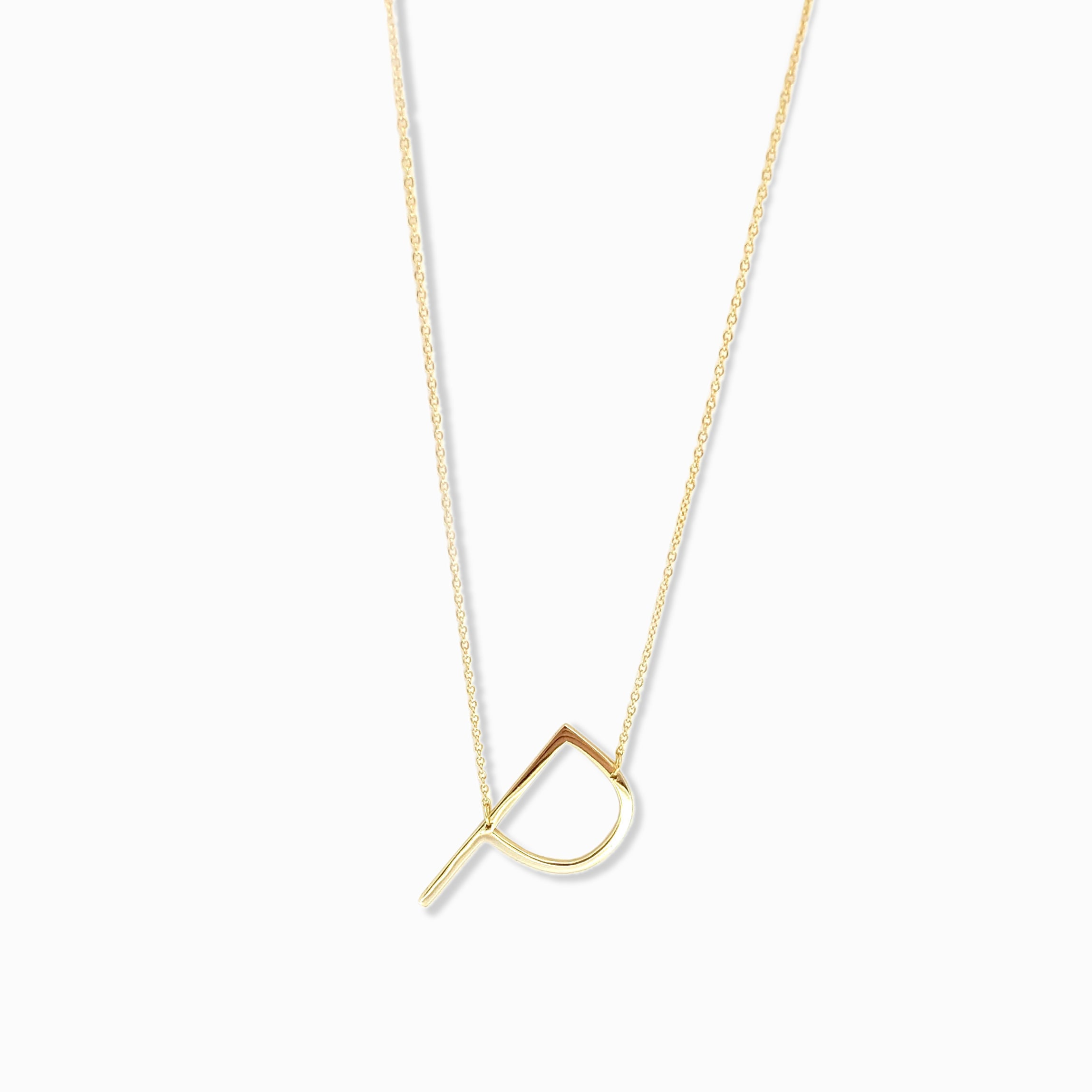 sterling/gold plated large initial necklace