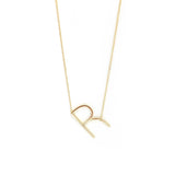 Sterling/Gold Plated Large Initial Necklace