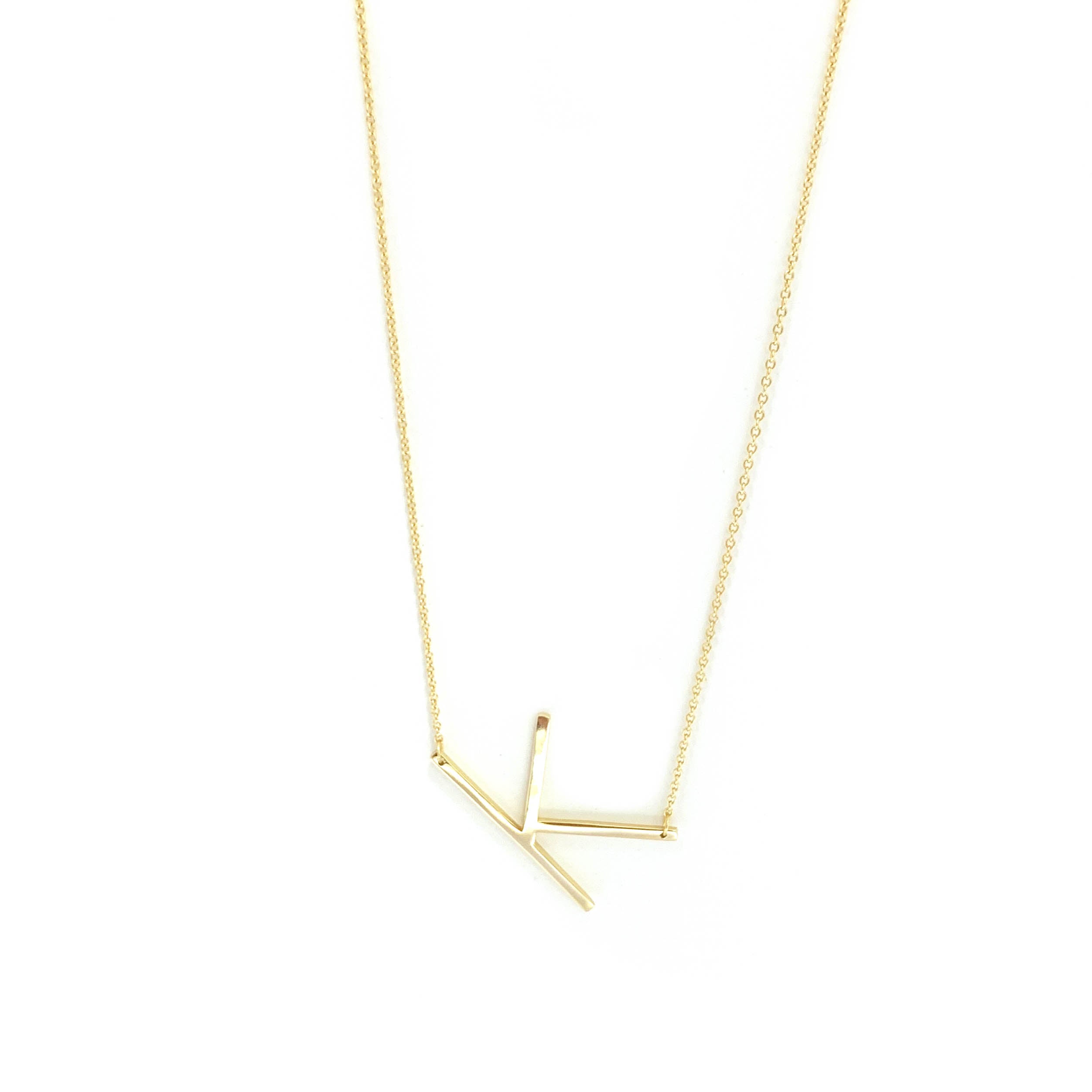 sterling/gold plated large initial necklace