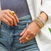 natural stone stretch bracelet with beaded LOVE blocks