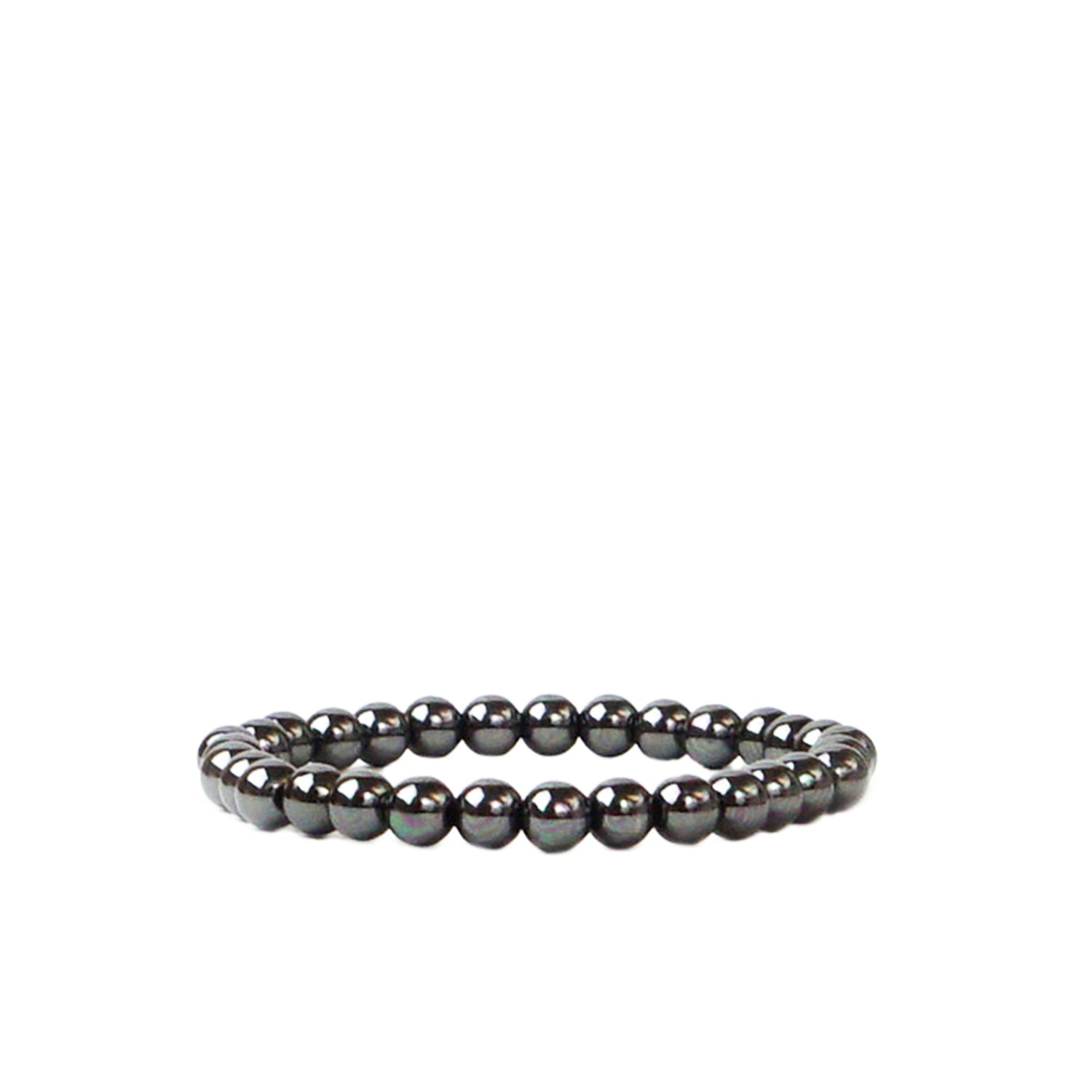 6 mm metal beaded stretch bracelet