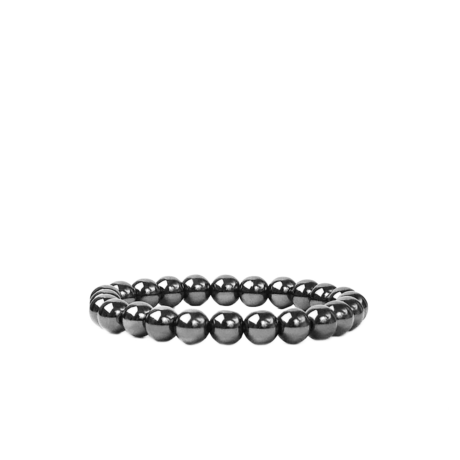 8 mm metal beaded stretch bracelet – Marlyn Schiff, LLC