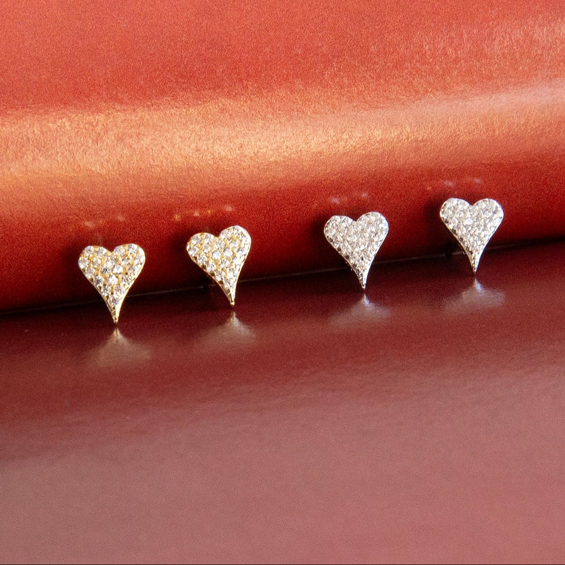 Sterling CZ Heart Stud