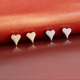 Sterling CZ Heart Stud