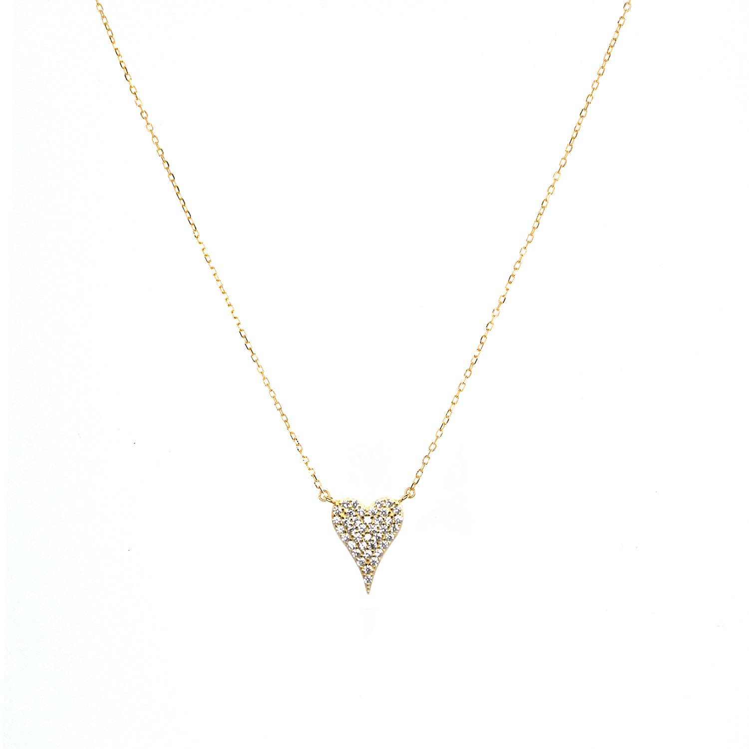Sterling Pavé Heart Necklace