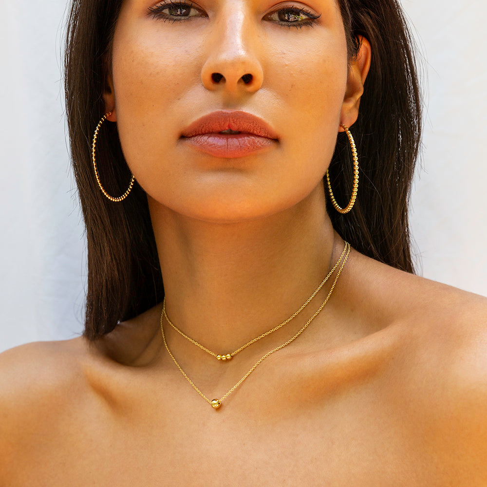 Triple Ball Bead Necklace