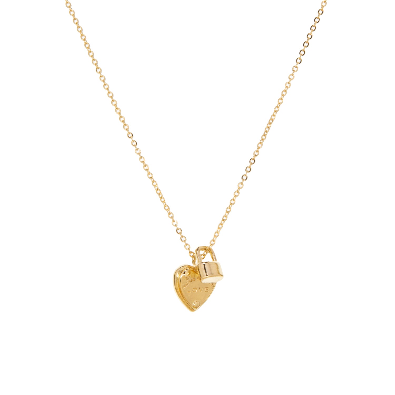 lock & heart charm necklace