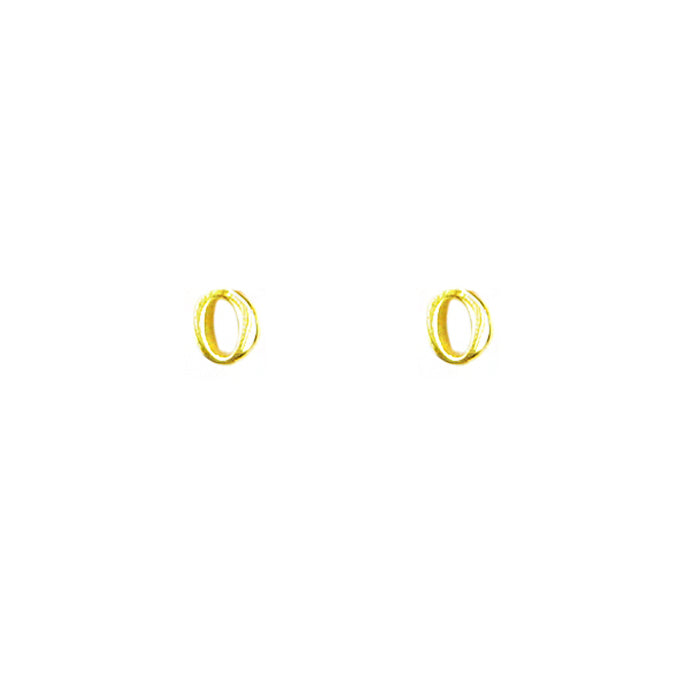 gold plated block letter initial earring