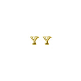 Gold Plated Block Letter Initial Earring