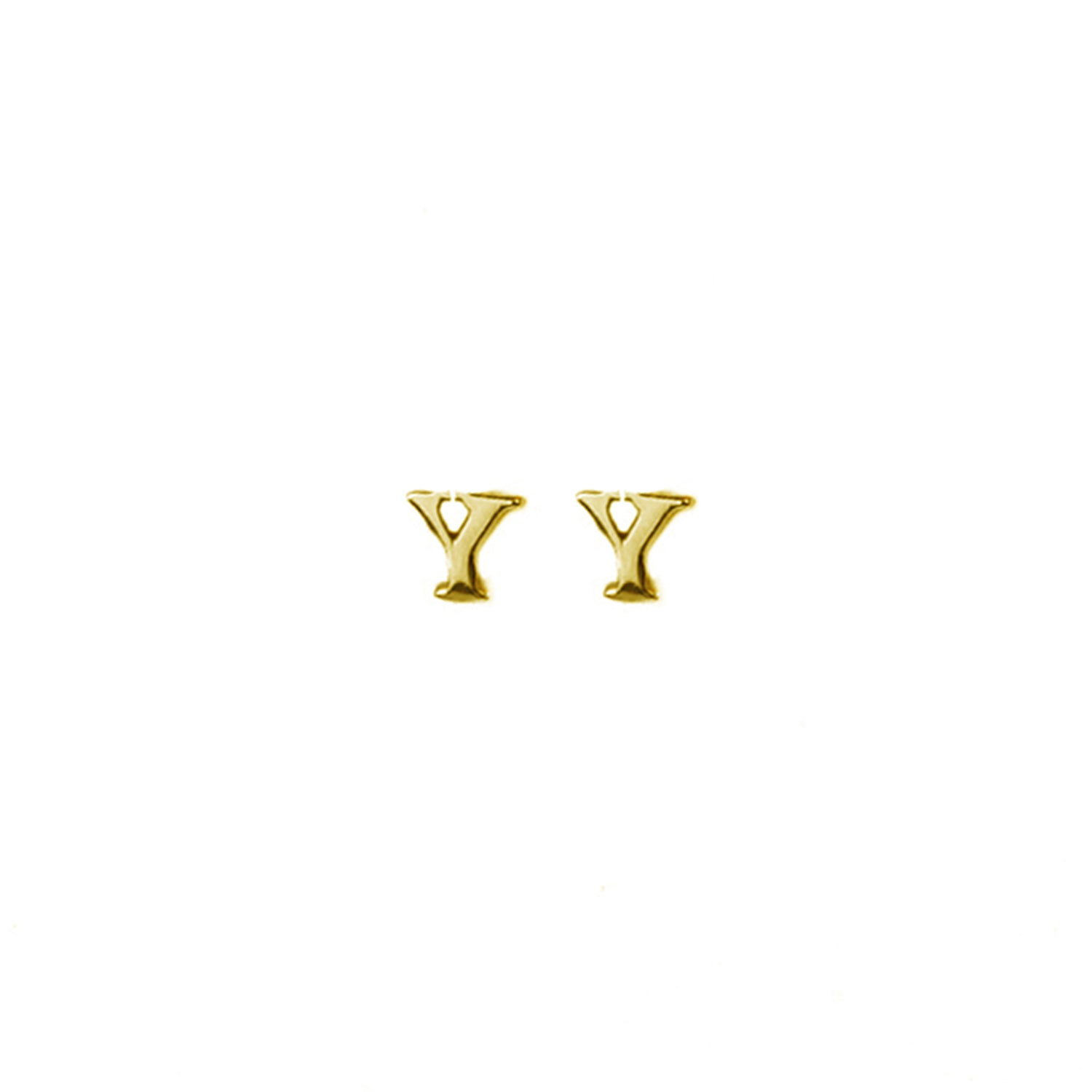 gold plated block letter initial earring