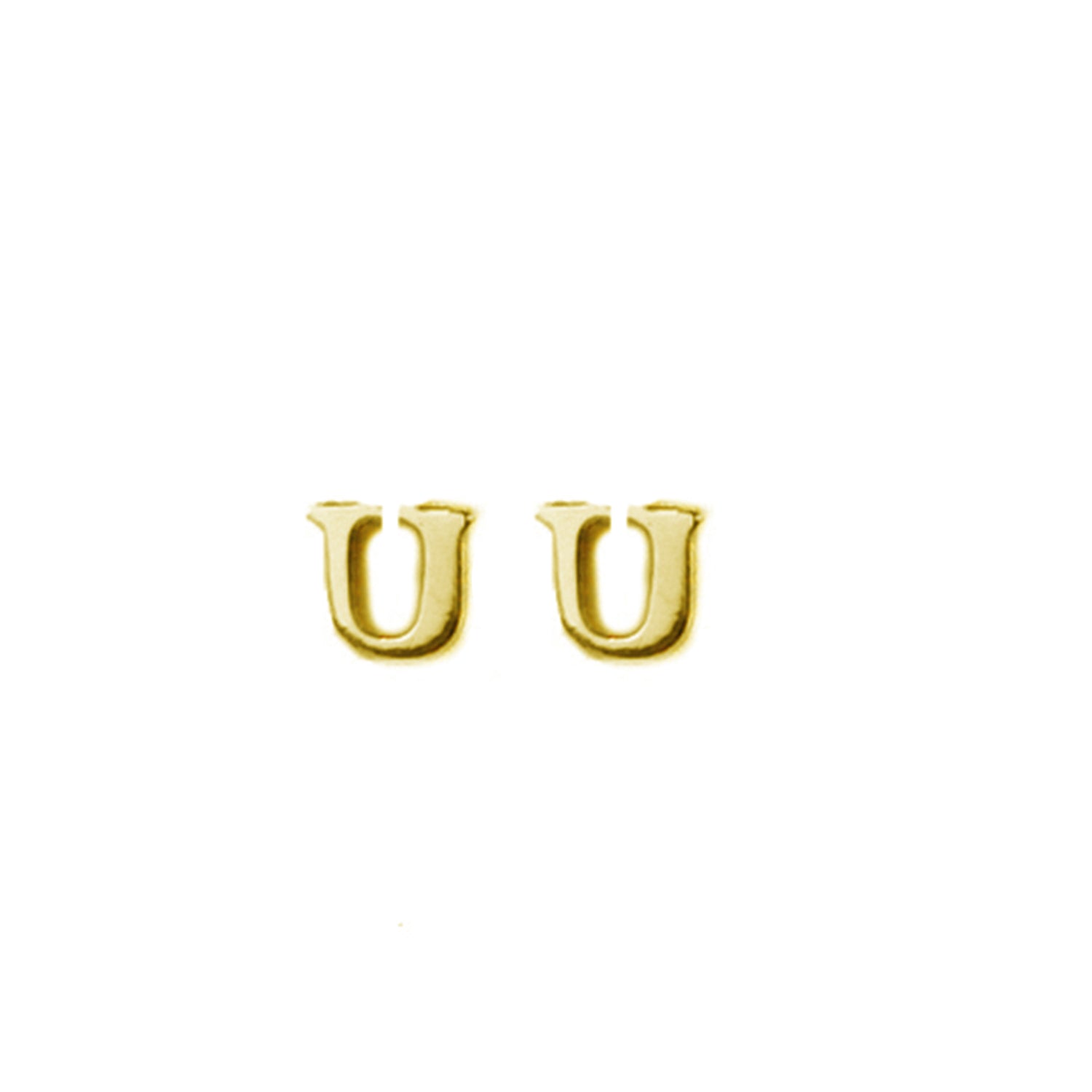 gold plated block letter initial earring