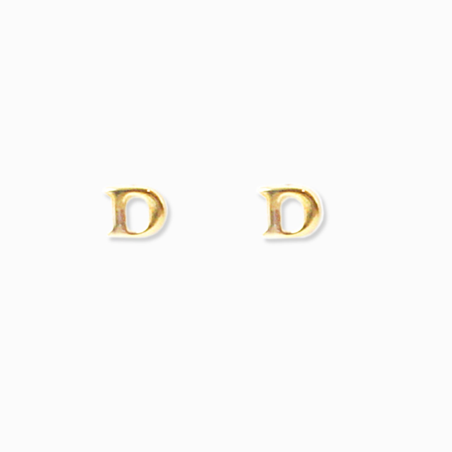 gold plated block letter initial earring