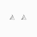 Sterling Silver Block Letter Initial Earring